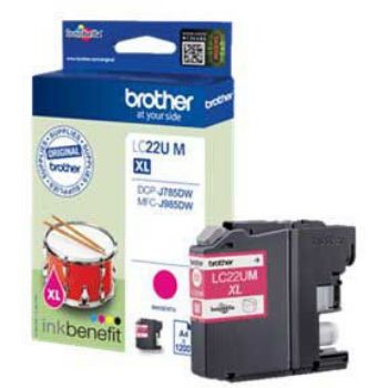 Brother blæk LC22UM Magenta 1200 sider. (DCP-J785DW)