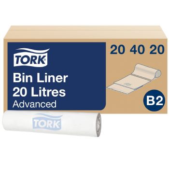 Tork 204020 Advanced B2 affaldspose 20L hvid 100stk