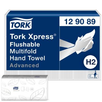 Tork 129089 Express Flushable håndklædeark H2 hvid 4200ark