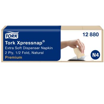 Tork 12880 Xpressnap Premium Extra Soft dispenserservietter 2-lags N4 Natur 1000 stk