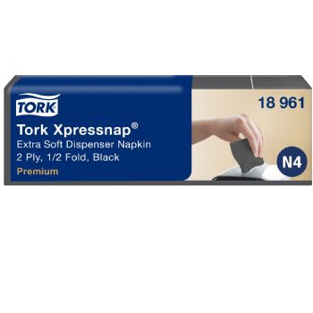 Tork 18961 Xpressnap Premium Extra Soft dispenserservietter 2-lags N4 Sort 1000 stk