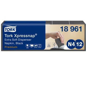 Tork 18961 Xpressnap Premium Extra Soft dispenserservietter 2-lags N4 Sort 1000 stk