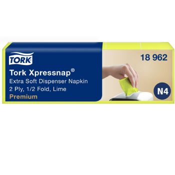 Tork 18962 Xpressnap Premium Extra dispenserservietter 2-lags N4 Limegrøn 1000 stk