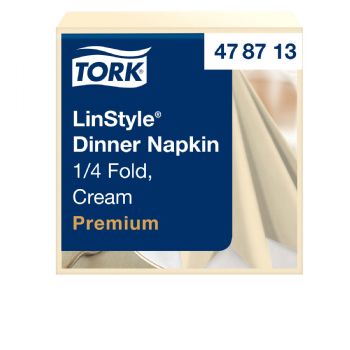 Tork 478713 Premium Linstyle middagsservietter 1-lags 39x39cm cream 50stk