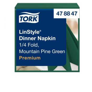 Tork 478847 Linstyle middagsservietter 1-lags 39x39cm grøn 50stk