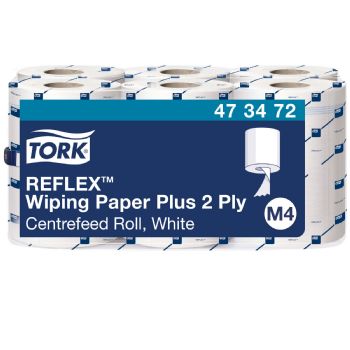 Tork 473472 Reflex Plus M4 2lags aftørringspapir hvid