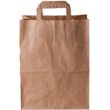 WhiteLabel Bærepose papir m/fals 26L 32x17x40cm brun 200stk