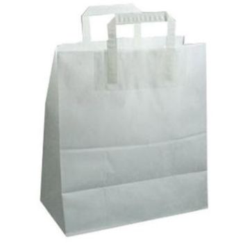 WhiteLabel Bærepose papir 26L 80g 32x17x40cm hvid 200stk