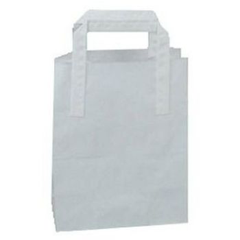 WhiteLabel Bæreposer papir 6L 18x10,5x23cm hvid 500stk