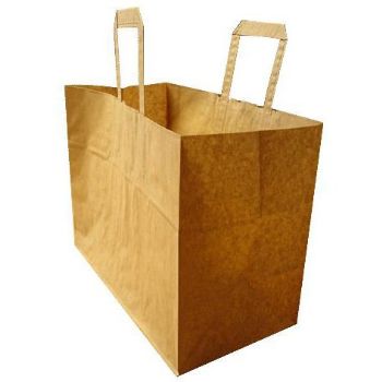 WhiteLabel Bærepose papir 17L 350x170x240mm brun 200stk