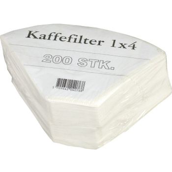 Kaffefiltre 1x4 Ubleget pose med 200 stk