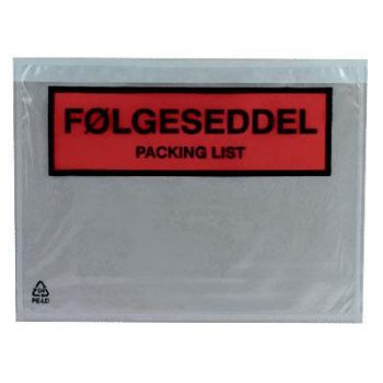 Følgeseddellomme C6 m/tryk 165x122mm Følgeseddel/Packin Æsk/1000