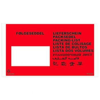 BNT Følgeseddellomme C2 \'sprog\' 225x122mm 1000stk