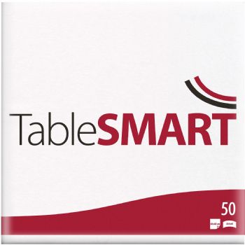 TableSMART Airlaid serviet 48x48cm hvid 50stk