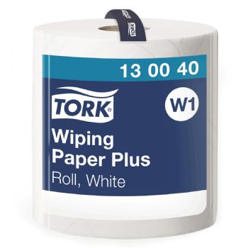 Tork 130040 Plus W1 1lags aftørringspapir hvid