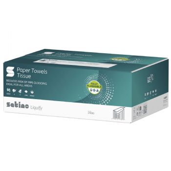 Satino Liquify håndklædeark 2lags 20,6x24cm hvid 25x150ark