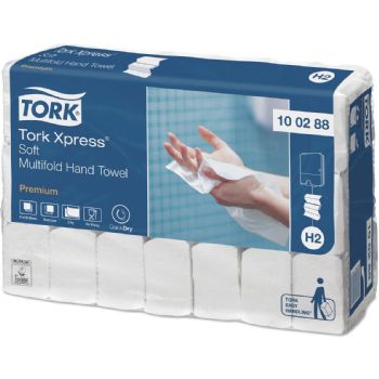 Tork 100288 Xpress Soft håndklædeark 2lags H2 hvid