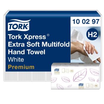 Håndklædeark Xpress Premium Extra Soft Tork H2 4-foldet