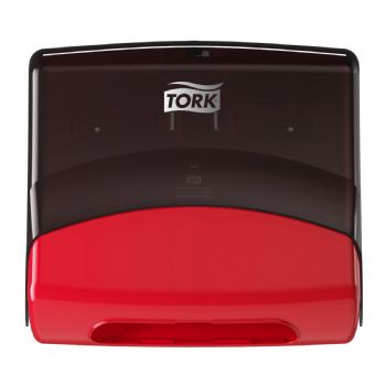 Tork 654008 Top-Pak dispenser W4 sort/rød