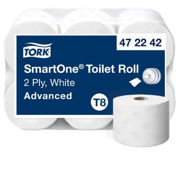 Toiletpapir T8-T9 SmartOne Mini Adv. 2-Lags Hvid 6 ruller