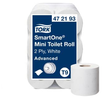 Toiletpapir T9 SmartOne Mini Adv. 2-Lags Hvid 620 ark