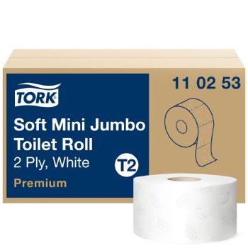 Tork 110253 Premium T2 Jumbo Mini 2lags toiletpapir 12 ruller