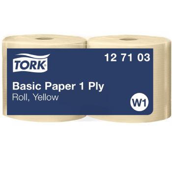 Tork 127103 Basic W1 1lags aftørringspapir gul 2ruller