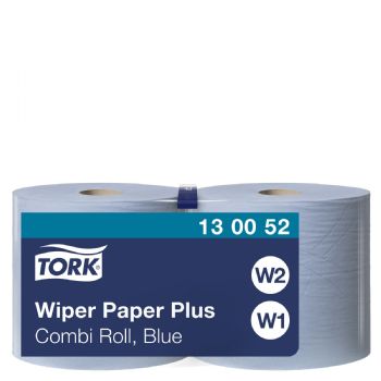 Tork 130052 Plus W1/W2 2lags aftørringspapir blå 2ruller