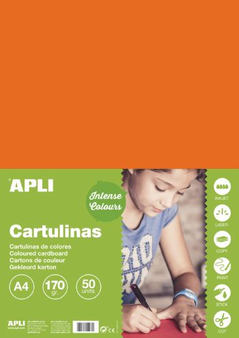 Apli A4 170 gram karton i orange