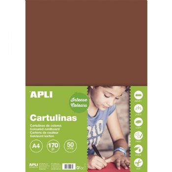 Apli A4 170 gram karton i brun