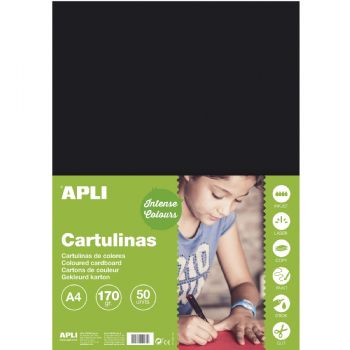 Apli A4 170 gram karton i sort