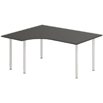 Skrivebord DNA, Antracit 1600x1200 mm Venstre I-ben/Alugrå