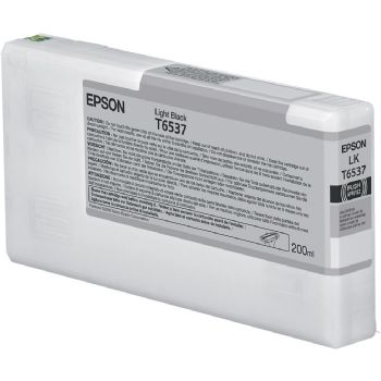 Epson T6537 C13T653700 Lys Sort Blækpatron, 200 ml