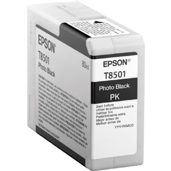 Epson T8501 C13T850100 Sort Blækpatron, 80 ml