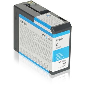 Epson T5802 C13T580200 Cyan Blækpatron, 80 ml