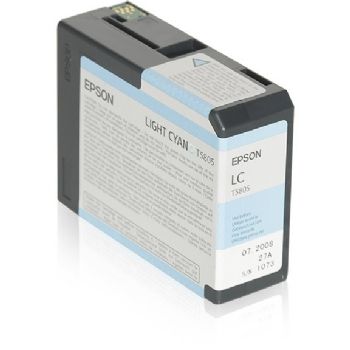 Epson T5805 C13T580500 Lys Cyan Blækpatron, 80 ml