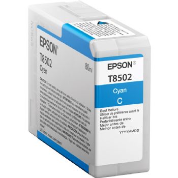 Epson T8502 C13T850200 Cyan Blækpatron, 80 ml