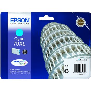 Epson 79XL C13T79024010 cyan blækpatron, 2.000