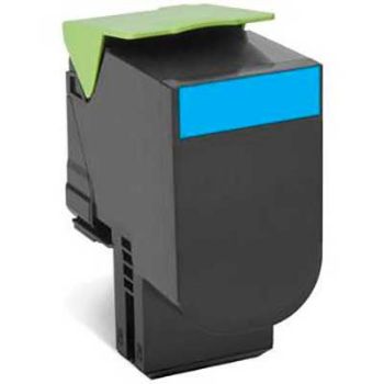 Lexmark 80C2XCE cyan lasertoner, 4.000 sider