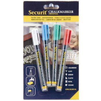 Securit kalkmarker 1-2mm 4 farver