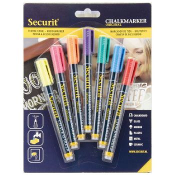 Securit kridtmarker 1-2mm 7 farver