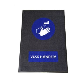 MultiLine Budskabsmåtte \'vask hænder\' 90x150cm