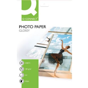 Q-connect fotopapir Glossy A4 180g 20ark