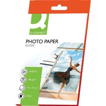 Q-connect fotopapir Glossy 15x10cm 180g 25ark