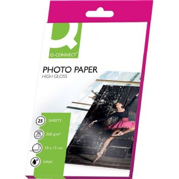 Q-connect fotopapir High Gloss 15x10cm 260g 25ark