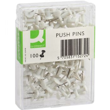 Q-connect Push Pins hvid 100stk