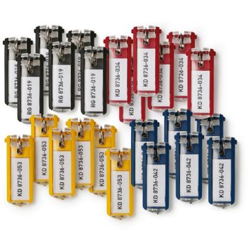 Durable KEY CLIP nøgleringe assorterede farver 24 stk