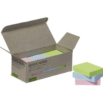 Q-connect Recycled 38 x 51 mm flerfarvet notes