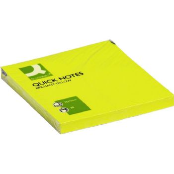 Notes Rainbow fra Q-Connect i neon gul 76 x 76mm 