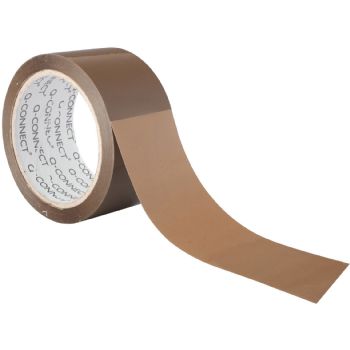 Q-connect pakketape 55mmx66m brun